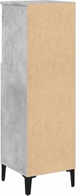vidaXL Ντουλάπι Μπάνιου Γκρι Σκυροδέματος 30x30x100 εκ. Επεξ. Ξύλο