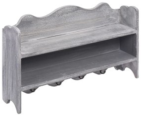 vidaXL 284234  Wall Mounted Coat Rack Grey 50x10x30 cm Wood