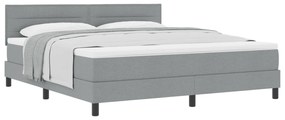 vidaXL Κρεβάτι με Στρώμα Light Grey 180x200 cm Υφάσματος