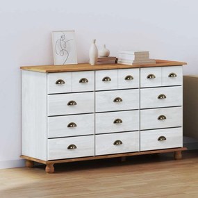 vidaXL Συρταριέρα Λευκό 79 x 40 x 133.5 εκ Μασίφ ξύλο πεύκου