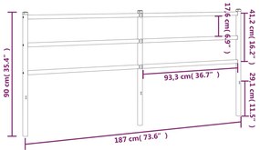 vidaXL Κεφαλάρι Λευκό 180 εκ. Μεταλλικό