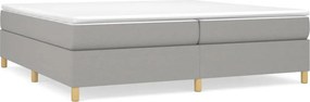 vidaXL Κρεβάτι Boxspring με Στρώμα Ανοιχτό Γκρι 200x200 εκ. Υφασμάτινο