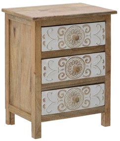 Συρταριέρα Inart 3-50-245-0017 ξύλο φυσικό-λευκό 50x32x61εκ