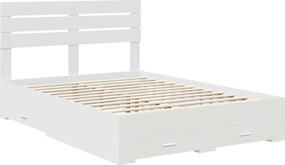 vidaXL Σκελετός Κρεβατιού Λευκό 140 x 190 cm Επεξεργασμένο ξύλο