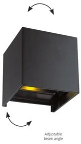Απλίκα LED Greg κύβος μεταλλικό Viokef 4188801 Μαύρο