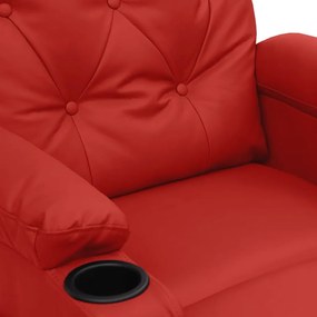 vidaXL Πολυθρόνα Ανακλινόμενη Μπορντό από Συνθετικό Δέρμα