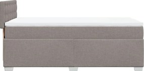 vidaXL Κρεβάτι Boxspring με Στρώμα Taupe 90x190 εκ.Υφασμάτινο