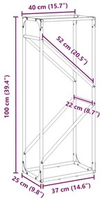 Ράφι για καυσόξυλα 40x25x100 εκ. Ατσάλι ψυχρής έλασης - Πράσινο