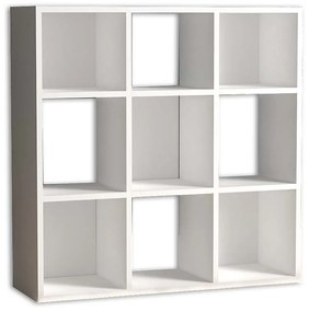 Βιβλιοθήκη Cube Megapap από μελαμίνη χρώμα λευκό 90x30x90εκ.