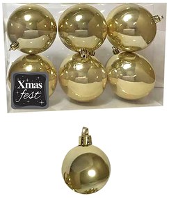 Μπάλες περλέ χρυσές πακ=6τεμ φ10 Φ10cm Xmasfest 1133551 93-3531