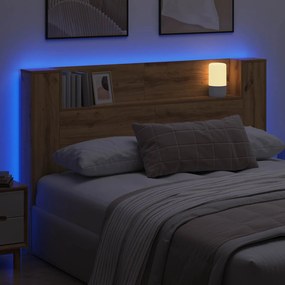 vidaXL Κεφαλάρι Ντουλάπι με LED Τεχνίτικη Δρυς Επεξεργασμένο ξύλο