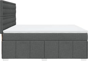 vidaXL Κρεβάτι Boxspring με Στρώμα Σκούρο Γκρι 180x200 εκ Υφασμάτιν