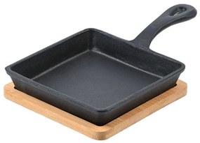 Τηγάνι Μαντεμένιο Με Βάση Iron 01-18689 14cm/23,5x14,3x3,4cm Natural-Black Estia 14cm Cast Iron,Bamboo