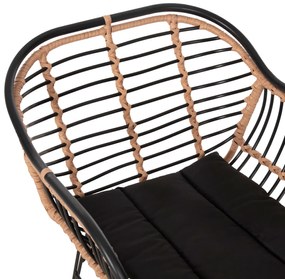 ΠΟΛΥΘΡΟΝΑ ALLEGRA HM5663.11 ΜΕΤΑΛ.ΣΚΕΛΕΤΟΣ-P.E.RATTAN ΜΠΕΖ-ΜΑΥΡΟ 58x59x81Υεκ - HM5663.11