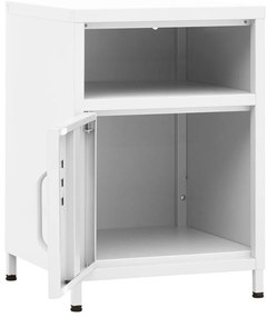 vidaXL Κομοδίνο Λευκό 35 x 35 x 51 εκ. από Ατσάλι