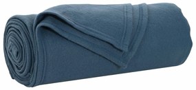 vidaXL Κουβέρτα Σκούρο μπλε 240 x 220 cm Μαλλί