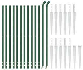 vidaXL Συρματόπλεγμα Περίφραξης Πράσινο 1 x 25 μ. με Καρφωτές Βάσεις