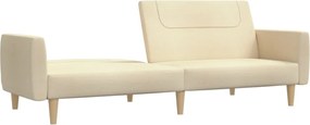 vidaXL Καναπές Κρεβάτι Διθέσιος Κρεμ Υφασμάτινος