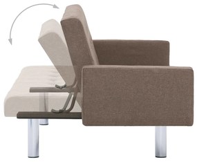 vidaXL 282220  Sofa Bed with Armrest Brown Polyester