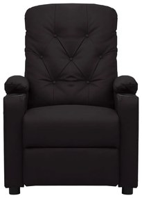 vidaXL Πολυθρόνα Ανακλινόμενη Μαύρη από Συνθετικό Δέρμα
