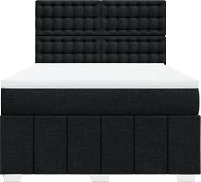 vidaXL Κρεβάτι Boxspring με Στρώμα Μαύρο 160x200 εκ. Υφασμάτινο