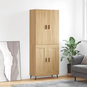 vidaXL Ντουλάπι Sonoma δρυς 69,5 x 34 x 180 εκ. από Επεξεργασμένο Ξύλο