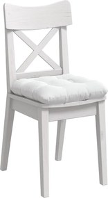 vidaXL Μαξιλάρια καθισμάτων 4 pcs Λευκό 40 x 40 x 12 εκ. ύφασμα