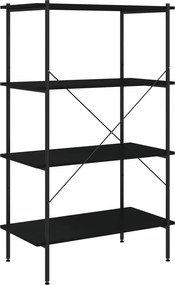 vidaXL Ραφιέρα 4 Επιπέδων Μαύρη 80 x 40 x 130 εκ.