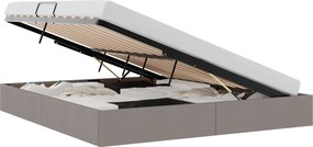 vidaXL Κρεβάτι Οθωμανικού Τύπου Taupe 160 x 200 cm ύφασμα