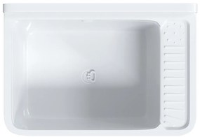 vidaXL Νιπτήρας Βοηθητικός Επίτοιχος Λευκός 60x40x28 εκ. από Ρητίνη