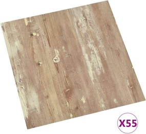 vidaXL Πλάκες Δαπέδου 55 pcs Καφέ 5,11 τ.μ. PVC