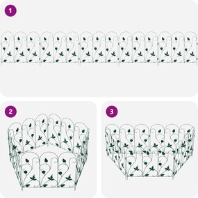 vidaXL Φράχτης Κήπου 5 pcs Πράσινο Ατσάλι
