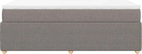 vidaXL Κρεβάτι Boxspring με Στρώμα Taupe 90x200 εκ. Υφασμάτινο