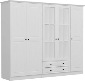 Πενταφυλλη Ντουλαπα με Καθρέπτη Λευκο KALEO 52x180x190