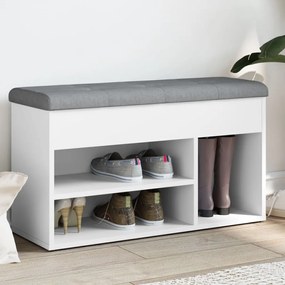 vidaXL Πάγκος Παπουτσιών Λευκό 82 x 32 x 45,5 εκ. από Τεχνητό Ξύλο