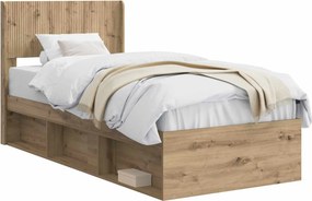 vidaXL Καλάθι με αποθήκη και κεφαλάρι Artisan Δρυς 90 x 200 cm