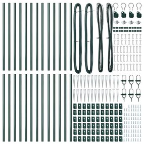 vidaXL Στελέχη Φence με Σφήνα - 26 κομμάτια Ø32mm, 100cm, Γαλβανισμένος Χάλυβας