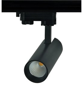 SAND BLACK LED TRACK LUMINAIRE 10W 3000K 3-PHASE 36° 1000LM 230V AC Ra80 Φ55*153MM 5YRS - SOLINE1030B4