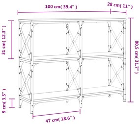 ΤΡΑΠΕΖΙ ΚΟΝΣΟΛΑ ΓΚΡΙ SONOMA 100X28X80,5 ΕΚ. ΕΠΕΞΕΡΓΑΣΜΕΝΟ ΞΥΛΟ 835422