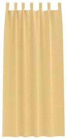 vidaXL Κουρτίνες με κουρτίνες 2 pcs Μπεζ 245x140εκ. Πολυεστέρας