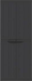 vidaXL Ντουλάπι Αποθ. Εξ. Χώρου Μαύρο 65x37x165εκ. Πολυπροπυλένιο