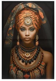 Πίνακας σε Καμβά με Εκτύπωση FL246001 Fylliana σε Μαύρο -Καφέ -Πορτοκαλί 60x3x90εκ.