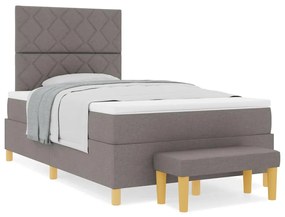 vidaXL Κρεβάτι με ελατήρια με στρώμα Taupe 120 x 200 cm ύφασμα