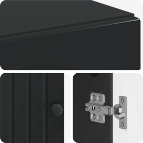 vidaXL Ντουλάπι Αποθήκευσης Μπάνιου ALKMAAR Μαύρο 30 x 31 x 80 εκ.