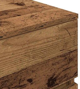 Κομοδίνα με 3 συρτάρια 2 τεμάχια Παλιό ξύλο 39x35x65 εκ. - Καφέ