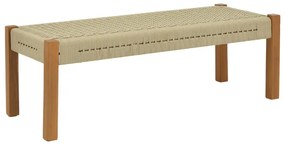 Παγκάκι Uma pakoworld teak ξύλο και pe σχοινί σε φυσική απόχρωση 150x45x40εκ