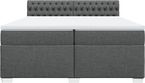 vidaXL Κρεβάτι Boxspring με Στρώμα Σκούρο Γκρι 200x200 εκ. Υφασμάτινο