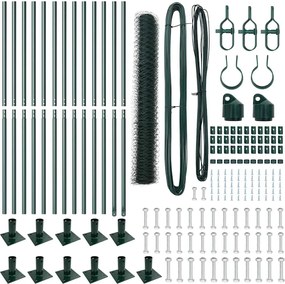 vidaXL Στύλος Περιφράξεων Πράσινο 25 x 1 μ (50 mm πλέγμα) Ατσάλι