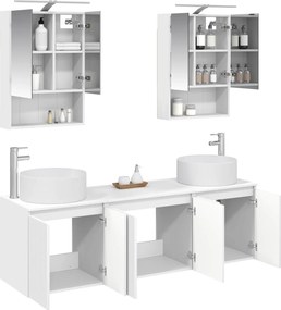 vidaXL Σετ Ντουλαπιών Μπάνιου 5 pcs Λευκό Επεξεργασμένο Ξύλο