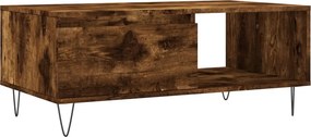 vidaXL Τραπεζάκι Σαλονιού Καπνιστή Δρυς 90x50x36,5 εκ. Επεξεργ. Ξύλο